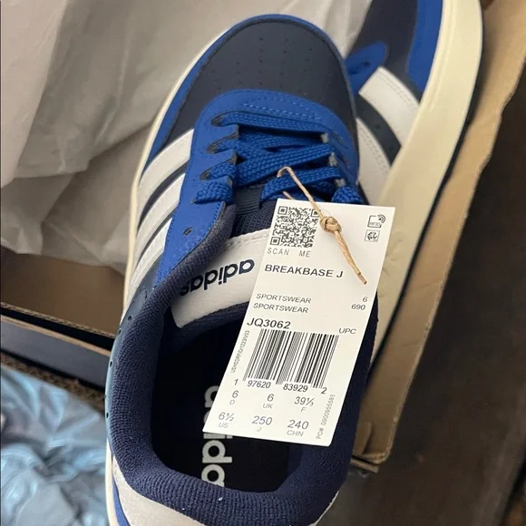 Adidas Kids Sneakers BREAKBASE SHOES KIDS - Navy and White - Picture 6 of 6